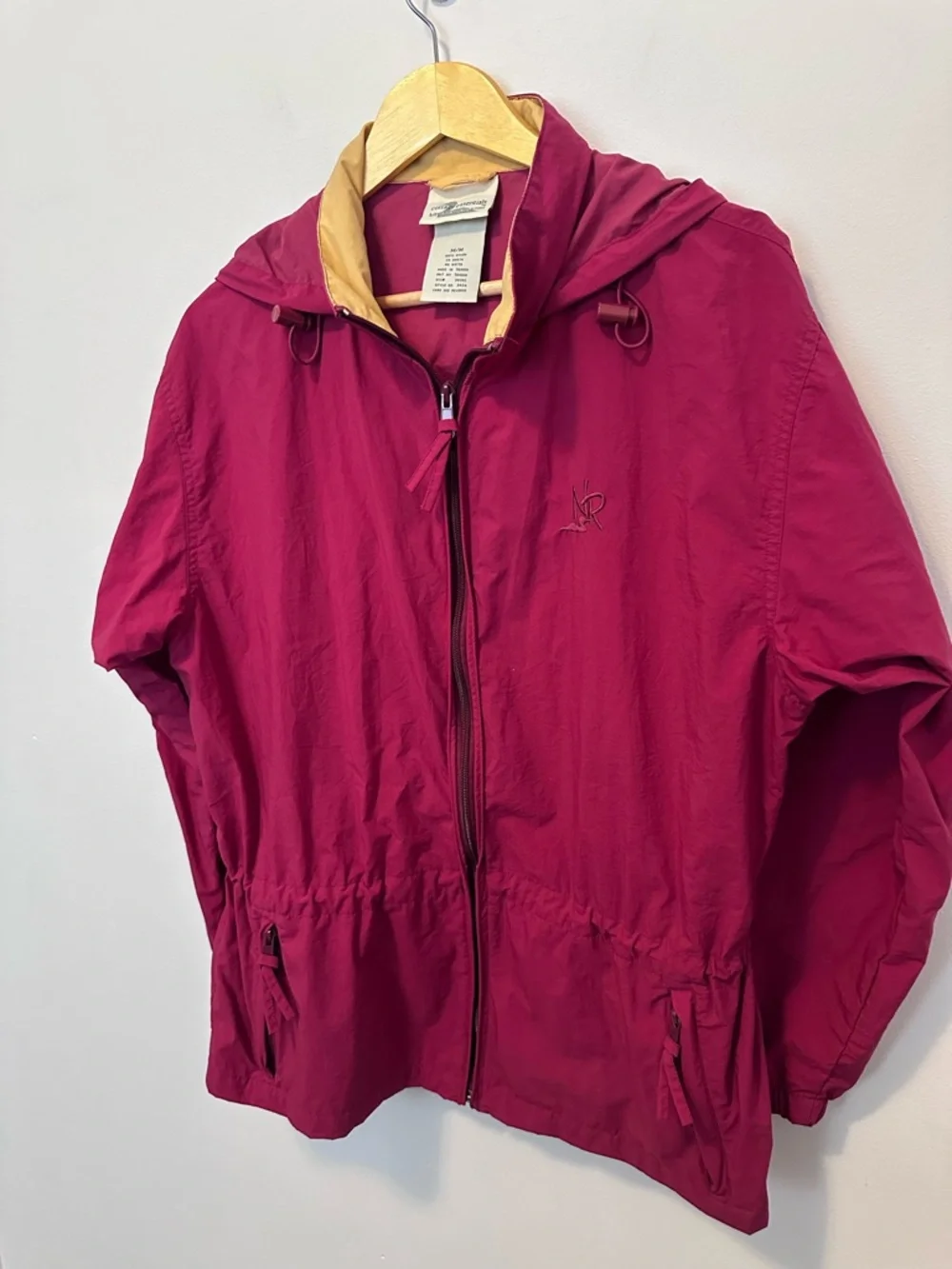 Women's Raspberry Hooded Windbreaker Jacket - Picture 3 of 15